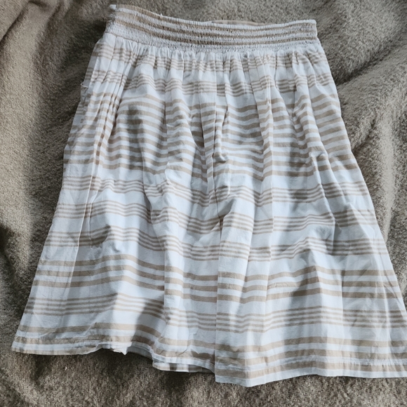 Democracy womens striped pull on lined skirt slash pockets size xl tan - Picture 2 of 2